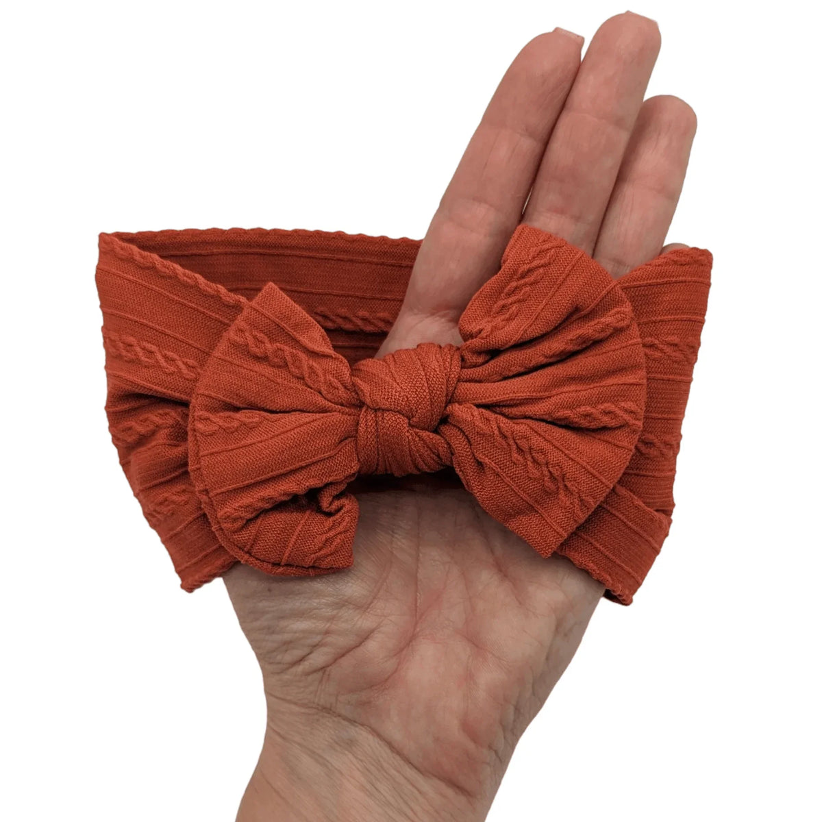 Rust Orange Smaller Bow Headband Perfect For Baby Girls - Image 2