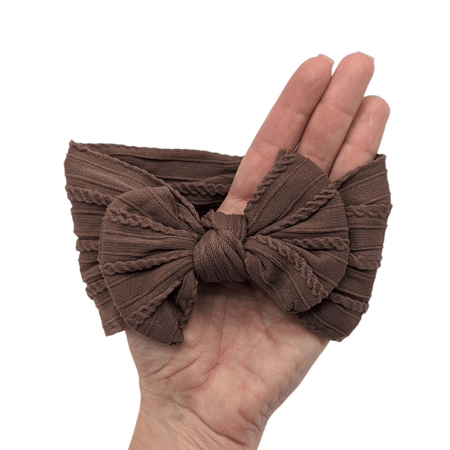 Walnut Smaller bow Headband For Girls From Newborn - Image 2
