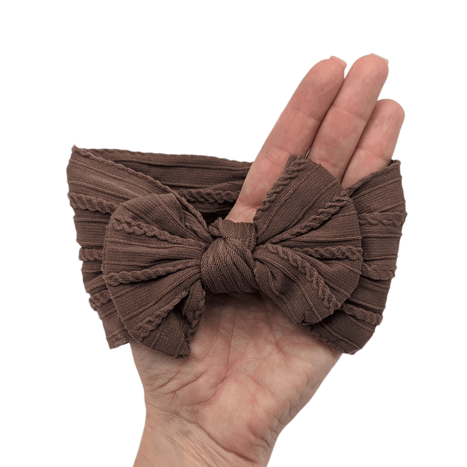 Walnut Smaller bow Headband For Girls From Newborn - Image 2