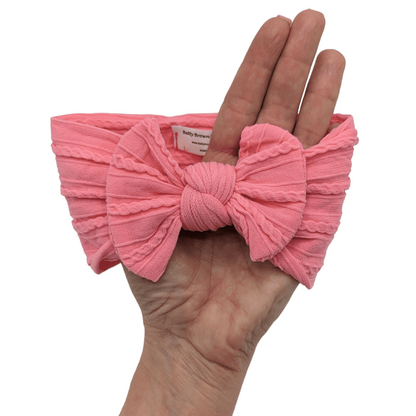 Watermelon Smaller Bow Headband Designed For Newborns to Age 3 - Image 2